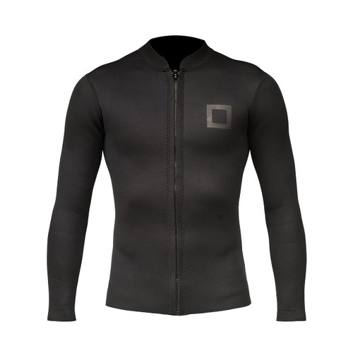 Surf Squared Mens Wetsuit Top Jacket 2mm or 3mm - Neoprene Long Sleeve for Warmth & Comfort- Surfing, Snorkeling, All Watersports - w/Extended Back Flap - Small - 3 MM