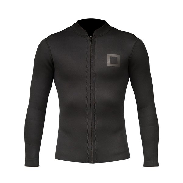 Surf Squared Mens Wetsuit Top Jacket 2mm or 3mm - Neoprene Long Sleeve for Warmth & Comfort- Surfing, Snorkeling, All Watersports - w/Extended Back Flap - Small - 3 MM
