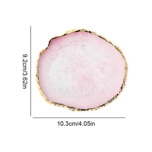 Nail Art Palette Stone,Resin Nail Art Palette,Nail Art Painting Mixed Color Palette Gold Edge Nail Gel Color Makeup Display