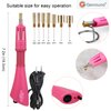 Genround Hotfix Rhinestones Applicator, Hotfix Applicator Tool Iron-on Wand Tool Set with 3 Boxes of Flat Back Gems Round Crystal Rhinestones/Storage Box/Tweezer/Gems Picking Pen for Clothes Shoes