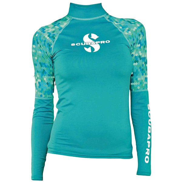 SCUBAPRO Women's Standard UPF 50 Rash Guard, Long Sleeve, Caribbean, XS