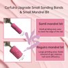 Sanding Bands for Nail Drill Nail Drill Bits Set, Corfulra Newest Small Sanding Bands with 2 Mandrel Bits, 80pcs #80#120#180#240 Fine Coarse Grits for Acrylic Gel Natural Nail, Nail Accessories