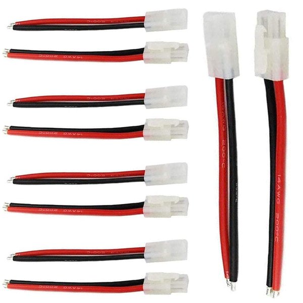 YLP 5pairs Tamiya Plug Male Female Connector Adapter Cable 14awg 10cm for RC Car Lipo Battery Charge