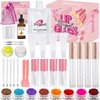 BRIPATI DIY Lip Gloss Making Kit, 46PCS DIY Lip Gloss Kit to Make Your Own Lip Gloss, Moisturizing Lip Glaze Handmade Set, Beginner Lip Gloss Kit, Lip Gloss Making Supplies Set for Women Girls