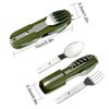 Stainless Steel Kitchen Utensil Set 7-in-1 Folding Tableware (Fork/Knife/Spoon/Bottle Opener) for Camping Backpack Picnic Cutlery Set Camp Knife Metal Working Tools and Equipment Utensil Tool Kit