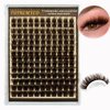 FOINEMYED Brown Lash Clusters 10-20mm Fluffy Cluster Eyelashes Brown False Eyelashes Individual Lashes Volume Eyelash Extension 154pcs Cluster Lashes DIY Lash Extension at Home
