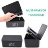 Moorfowl Baby Wipes Dispenser,7.28"L * 4.80"W *2.75"H,Flushable Wipes Holder for Bathroom Refillable Wipes Container Box Sleek Bathroom Decor Baby Registry Essential,Black Wipes