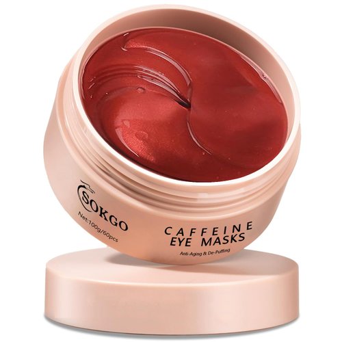 Fovcos Professional Caffeine Eye Masks, Under Eye Patches for Puffy Eyes, Eye Masks for Dark Circle, Wrinkles and Fine Lines, Rejuvenating and Refreshing Eye Masks with Caffeine