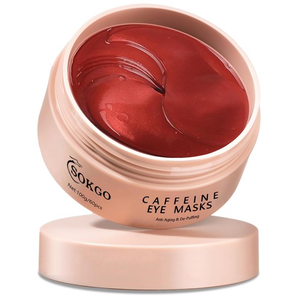 Fovcos Professional Caffeine Eye Masks, Under Eye Patches for Puffy Eyes, Eye Masks for Dark Circle, Wrinkles and Fine Lines, Rejuvenating and Refreshing Eye Masks with Caffeine