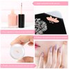 6 Pieces Nail Art Stamper Supplies Clear Silicone Stamping Jelly with Scraper Transparent French Tip Nail Stamp Art Manicure Nail Stamping Tool Kit Soft Stamper Printer for DIY Accessories Nail Decor