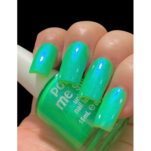 Polish Me Silly Slimey Glow - Neon Green Blue NEON Glow Pop Collection Multi Color Shifting: Mylar Oil Slick Indie Nail Polish