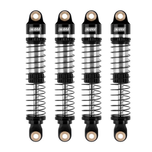 INJORA 59MM Shocks Long Threaded Shock Absorber Oil Damper for TRX4M 1/18 RC Crawler Upgrade (Black)