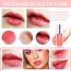 Hulyfw 2 Colors Hydrating Lip Glow Oil Plumper Gloss Moisturizing Lip Tint,Transparent Lip Oil Glossy Lip Gloss Non-sticky,Long Lasting Nourishing Care Awakening Lip Makeup (012#+015#)