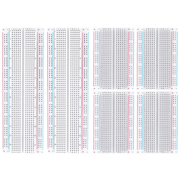 Rindion Breadboard, 6PCS Bread Board, Breadboard Kit Includes 2PCS 830 Point + 4PCS 400 Point, Power Distribution Connection Block for Arduino, Proto Shield and Prototype Shield