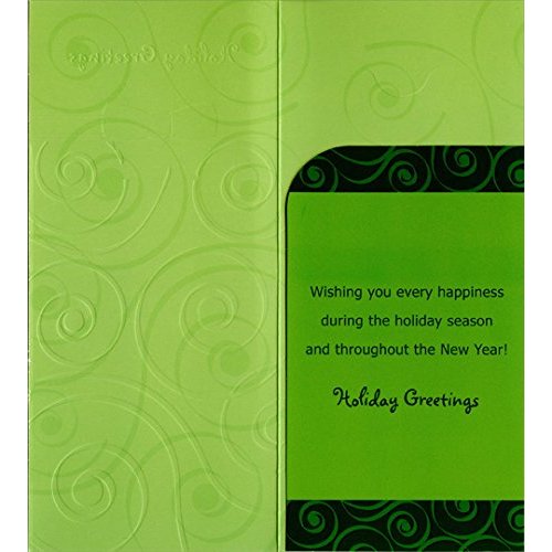 Red Ribbon on Green Holiday Greetings - Package of 8 Designer Greetings Christmas Money / Gift Card Holders