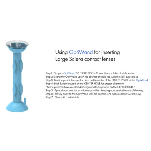 OptiWand - Portable Soft Contact Lens Removal & Insertion Tool - Silicone Rubber Eye Lens Inserter & Remover Device with Pincher End & Finger Grips - Safe & Easy to Use, Travel Size – 1.75"