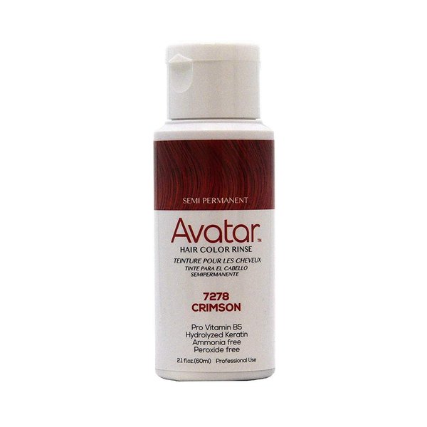 Avatar Semi Permanent Hair Color Rinse, 7278, Crimson, 2.1oz