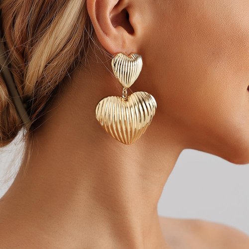 Octwine Vintage Statement Love Earrings Gold Boho Chunky Earrings Dangling for Women Stud Earrings Chandelier Statement Earrings Sparkly Simple Earrings for Women