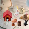 Rileryan 8PCS Miniature Dogs House Figurines Tiny Puppy Dog Sets Animal Figures Home Desk Fairy Garden Decor Cake Toppers Christmas Birthday Gift