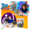 Tub Playset -Space from Deluxebase. Space Toys Figurine Set for Kids with Reusable Tub. 8 Piece Imagination Toys Playset with Toy Storage including Astronauts, Planets, Space Shuttle and Accessories.