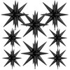 Adeyoo 8Pcs Star Balloons, Explosion Starburst Balloons One-Piece 14 Point Black Foil Balloons 22 Inch 4D Spike Mylar Balloons for New Year Wedding Anniversary Backdrop Birthday Party Decorations