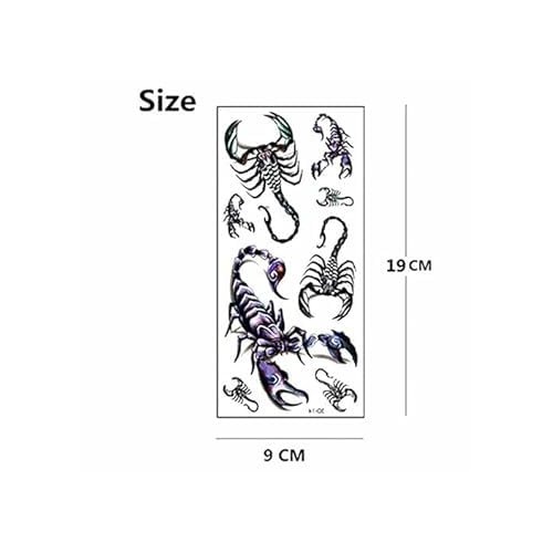 3D Scorpions Temporary Tattoo Sticker, Body Art Tattoo Stickers Waterproof Fake Stick on body for Men Woman (Scorpion)