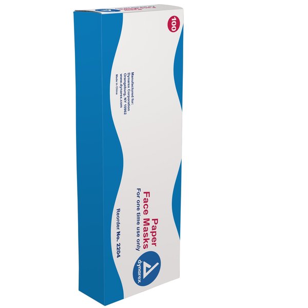 Dynarex Paper Face Mask White 10/100/Cs