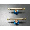 Leefai Professional Fingerboard Trucks 32-34mm Wide -Standard Shape G3-Single Axles Truck- Inverted Kingpin-Mini Finger Skateboard Tool -Screws Hardware,Plating Baseplate (Blue, 32MM)
