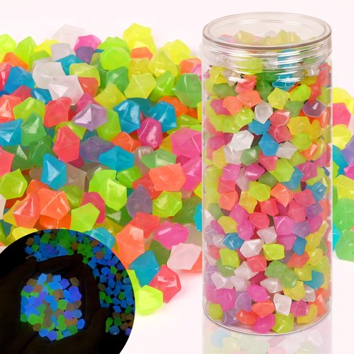 BokingOne 700 PCS Glowing Rocks Luminous Glow Stones Glow in The Dark Rocks for Fish Tank Aquarium Lawn Patio Garden Outdoor Decor and DIY Ideas (Multicolor)