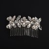 BERYUAN Clear Rhinestone Crystal Hair Comb Silver Rhinestone Bridal Hair Side Comb Teardrop Rhinestone Crystal Wedding Headpiece Dainty Rhinestone Hair Side Comb for Wedding Women Girls