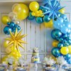 Adorely Yellow Blue Clear Balloon Arch Kit with Explosion Star Balloons, Cartoon Sponge Theme Balloons Garland Kit for Boys Girls Cartoon Sponge Birthday Baby Shower Sponge Bob Party Supplies
