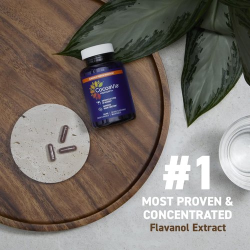CocoaVia Memory+ Brain Supplement, 90 Day, 750 mg Cocoa Flavanols, Memory & Brain Booster, Vegan, Plant Based, Gluten Free, 270 Capsules