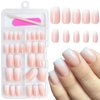 AddFavor Press on Nails Short Square 120pcs Fake Nails Short Nails Ombre Press on Square False Nail Medium Pink White Gradient Acrylic Nails with Design for Women Girls