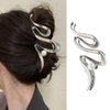 Metal Hair Claw Clips Hair Claw for Women 1Pcs Wave Hair Claw Clips for Thick Hair Silver Hair Clips Hair Clips Metal Hair Clips Wave with Pearl Designs Retro French Clips Cute Hair Clips Accessories