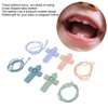 Hztyyier 4PCS Baby Teether Easy to Grip Cross Shape Colorful Infant Chew with Silicone Lanyard for Boy Girl Newborn Gift Soothing Toys