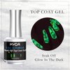 KYDA 15ml Glow In The Dark Nail Gel Top Coat, Luminous Nail Gel Top Coat for Nail Art, Transparent Universal Nail Gel Seal Top Coat, UV LED Nail Gel Polish, 0.52 fl oz