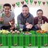 Football Party Supplies - 98pcs Football Themed Party Decorations Including Plates, Napkins, Cups, Banner and Touchdown Tablecloth for Football Birthday Party Decorations, 24 Guests