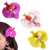3Pcs Hawaiian Flower Hair Clips for Women,Orchid Hibiscus Hair Clip 3.5 Inch Artificial Flower Clips Summer Hair Accessories for Girls Beach Vacation Luau Tropical Wedding Party Decoration