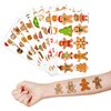 Cute Gingerbread Temporary Tattoos 10 Sheets 100 PCS Gingerbread man Party Decorations Favors Supplies Cookie Theme Birthday Stickers Gifts for Boys Girls Kids Class School Prizes Carnival Christmas