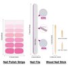 DANNEASY 24 Sheets Light Color Nail Polish Stickers Full Nail Wraps Stick on Nail Polish Strips Gel Nail Strips Self Adhesive Fingernail Sticker Nails for Women with Nail File, Cuticle Stick