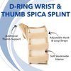 Rolyan D-Ring Wrist and Thumb Spica Splint, Wrist Brace for Carpal Tunnel, Wrist Brace for Tendonitis, Thumb Stabilizer for CMC & MC Joints, Wrist Splint, Thumb Brace, Wrist Spica, Left Hand, X-Small