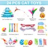 UPSKY 24 PCS Cat Toys, 3-Level Turntable Kitten Toys Set, Interactive Cat Roller Toys for Indoor Cats, Catnip Toys, Cat Teaser Toys, Mice Toys, Spring Toys, Various Ball Toys for Kitty.