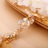 Chargances Wedding Bride Flower Leaf Hair Comb Bridal Pearl Beaded Hair Vine Comb Crystal Headband HeadpiecesFashion Flower Hair Accessories (Gold)