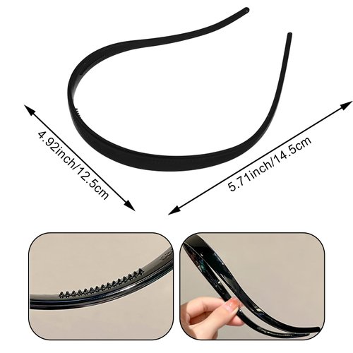 Arvintas 5 PACK Flex No Pressure Headbands, No Headache Comfortable Headbands for Girls with Glasses, Effortless Plastic Teeth Comb Headbands Hair Accessories for Women and Girls