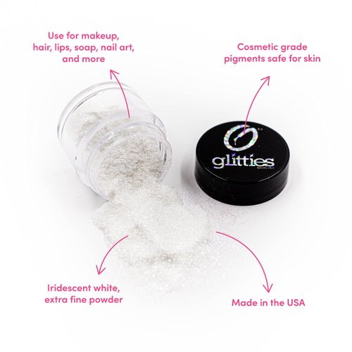 GLITTIES - ICY Mint - Cosmetic Grade Extra Fine (.006") Loose Glitter Powder Safe for Skin! Perfect for Makeup, Body Tattoos, Face, Hair, Lips, Soap, Lotion, Nail Art - (30 Gram Jar)