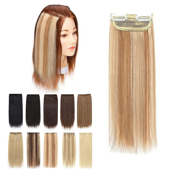 MY-LADY Invisible Clip in Mini Hair Extensions for Short Hair Wiglets Hairpieces for Thinning Hair 12 Inch Medium Brown Short Extension Hair Clips Real Hair