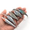Dr.Fish 5 Pack Crankbait Lipless Minnow VIB Hardbait Sinking Bass Lure Plug Pencil Bait Chrome Laser Painting 3D Eyes Rattle Balls Treble Hook Split Ring Tackle Box Freshwater Shad Perch Walleye