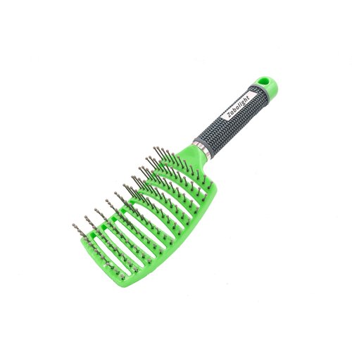 Zabolight Vent Hair Brush Vented Detangling Hair Brush for Thick Long Curly Hair, Curved Fast Blow Drying Brush for Women & Men (Green)