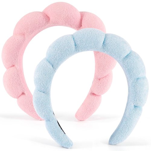 Chanaco Headband for Washing Face Spa Headband Skincare Headband Makeup Headband Face Wash Headband Black White Sponge Hair Band for Washing Face Hair Accessories for Women Girls Gifts