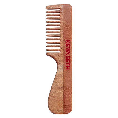 Keya Seth Aromatherapy, Organic Neem Wooden Comb with Handle II Massages Scalp, Stimulates Hair Growth, Removes Dandruff